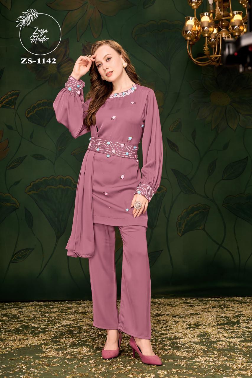 Designer Tunic with Gorgeous Handwork & Sleeve also HandWork With Pattern n Glamours paired With pants