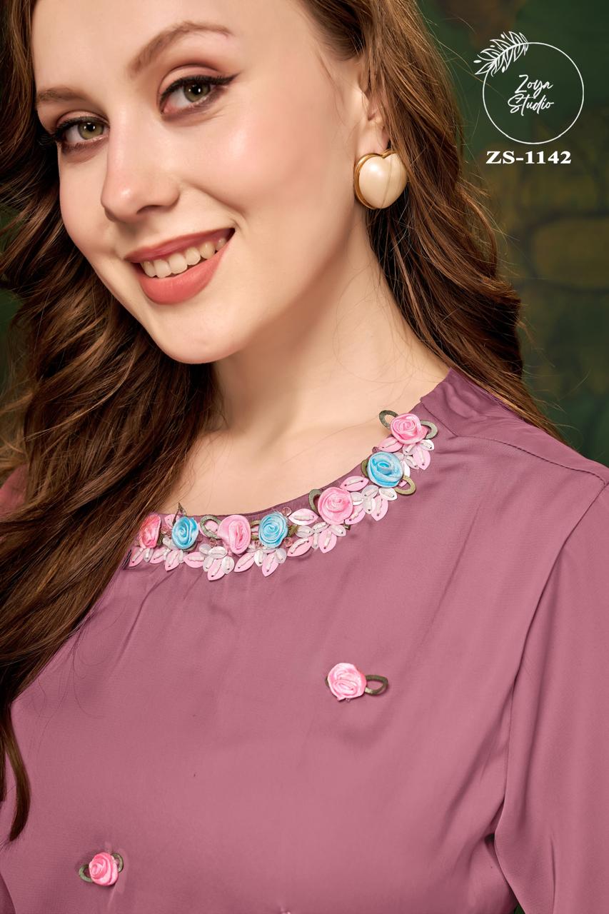 Designer Tunic with Gorgeous Handwork & Sleeve also HandWork With Pattern n Glamours paired With pants