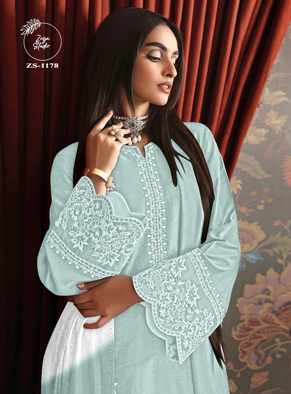 Designer stylish Tunic Heavy Stylish Embroidery & Cutwork In Sleeve With Attractive Embroidery In Neck With Cutwork In Kurti & Pant With Chinon Duptta