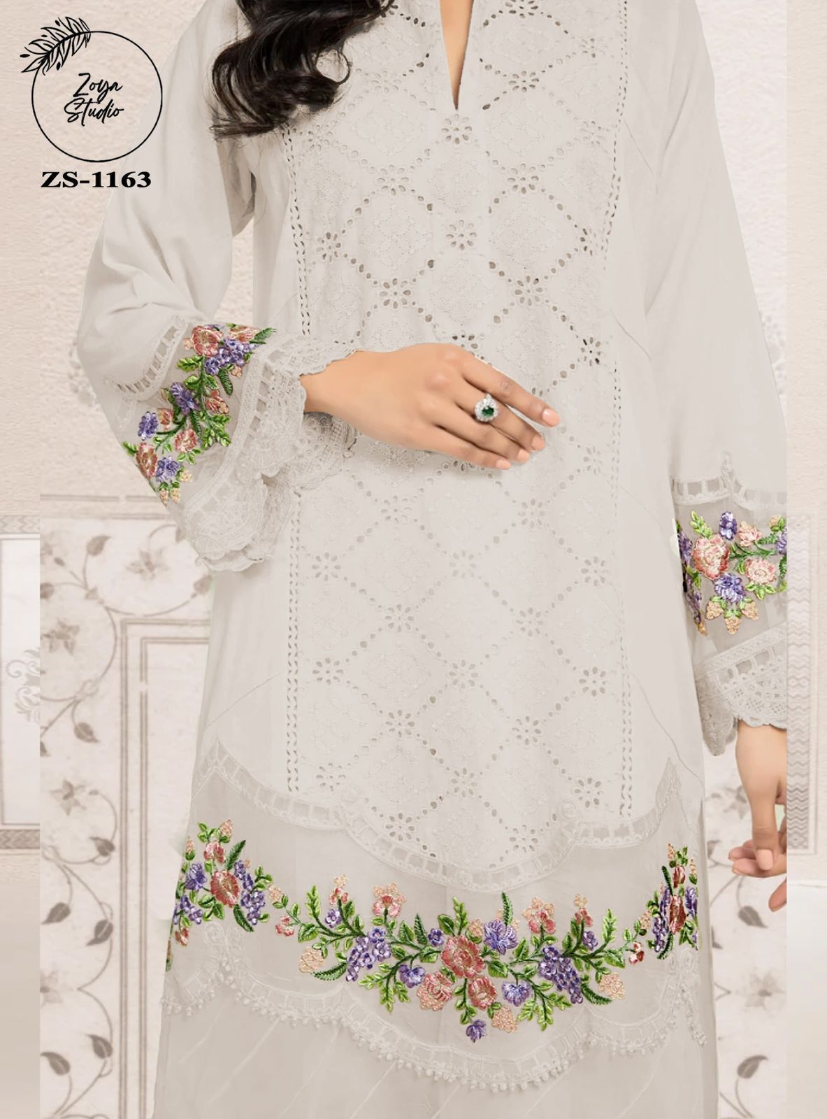 Designer stylish Tunic Heavy Embroidery Kurti With Lace & Cut Work with Glamours Gorgeous Heavy Embroidery  sleevs With paired with designer  Strachable Pant & Digital Print Dupatta