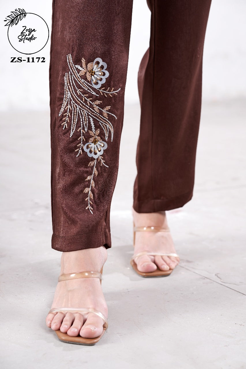 Designer cord set with stylish handwork on pant